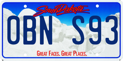 SD license plate 0BNS93