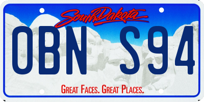 SD license plate 0BNS94