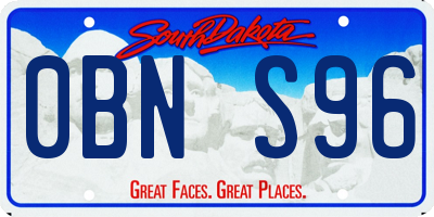 SD license plate 0BNS96
