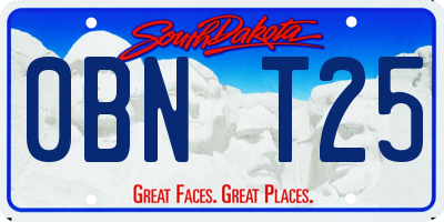 SD license plate 0BNT25