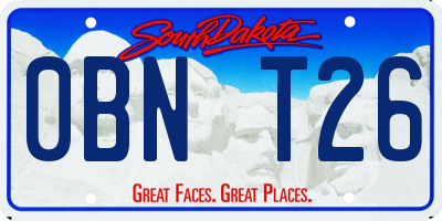SD license plate 0BNT26