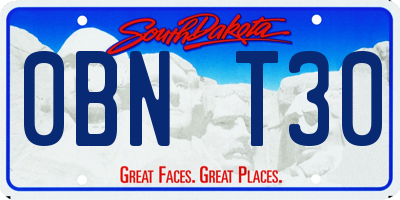 SD license plate 0BNT30