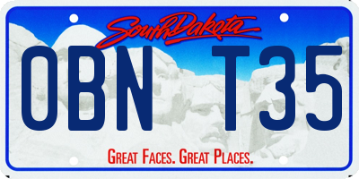 SD license plate 0BNT35