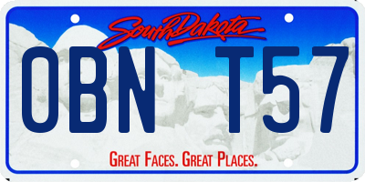 SD license plate 0BNT57