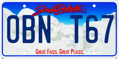 SD license plate 0BNT67