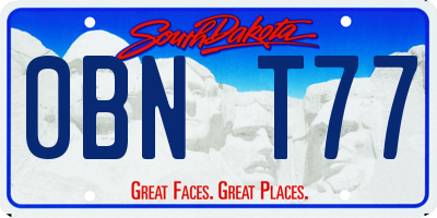 SD license plate 0BNT77