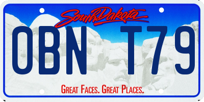 SD license plate 0BNT79