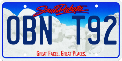 SD license plate 0BNT92