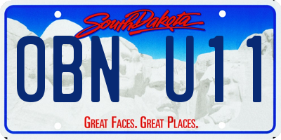 SD license plate 0BNU11