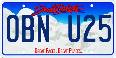 SD license plate 0BNU25