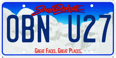 SD license plate 0BNU27