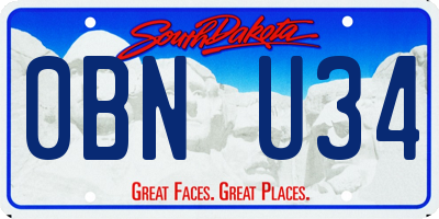 SD license plate 0BNU34
