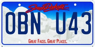SD license plate 0BNU43