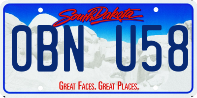 SD license plate 0BNU58