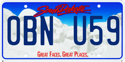 SD license plate 0BNU59