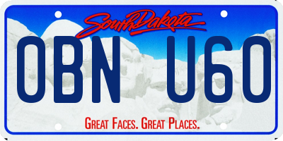SD license plate 0BNU60