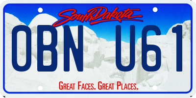 SD license plate 0BNU61