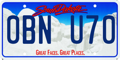 SD license plate 0BNU70