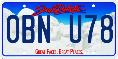 SD license plate 0BNU78