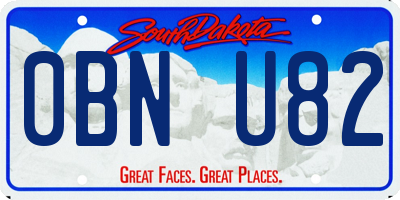 SD license plate 0BNU82