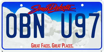 SD license plate 0BNU97