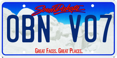 SD license plate 0BNV07