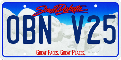 SD license plate 0BNV25