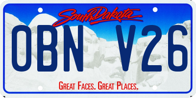 SD license plate 0BNV26