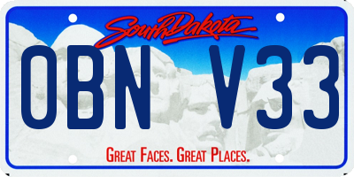 SD license plate 0BNV33