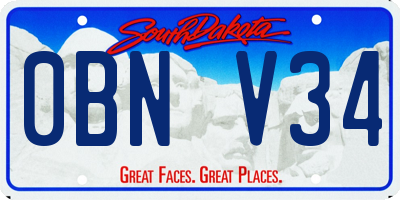SD license plate 0BNV34