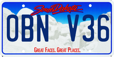 SD license plate 0BNV36