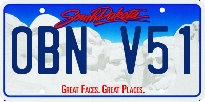 SD license plate 0BNV51
