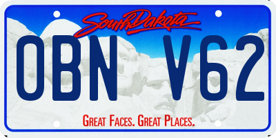 SD license plate 0BNV62