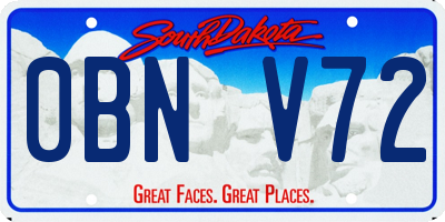 SD license plate 0BNV72