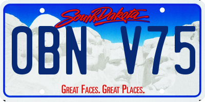 SD license plate 0BNV75