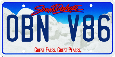 SD license plate 0BNV86