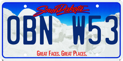 SD license plate 0BNW53