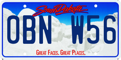 SD license plate 0BNW56