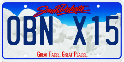 SD license plate 0BNX15
