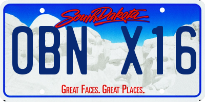 SD license plate 0BNX16