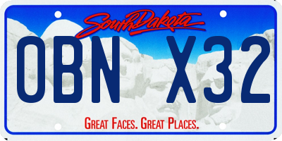 SD license plate 0BNX32