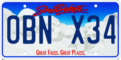 SD license plate 0BNX34