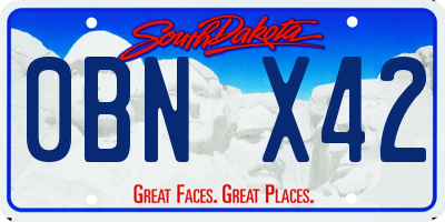 SD license plate 0BNX42