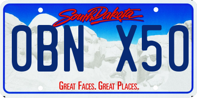 SD license plate 0BNX50