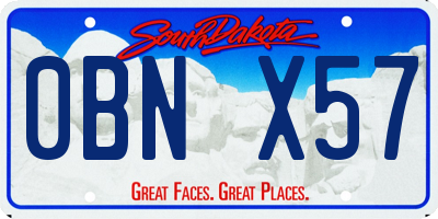 SD license plate 0BNX57
