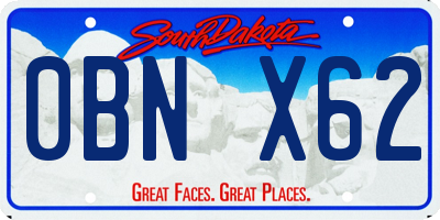 SD license plate 0BNX62