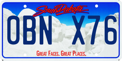 SD license plate 0BNX76