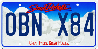 SD license plate 0BNX84