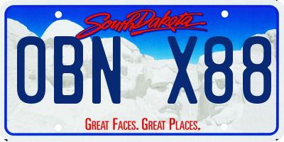 SD license plate 0BNX88