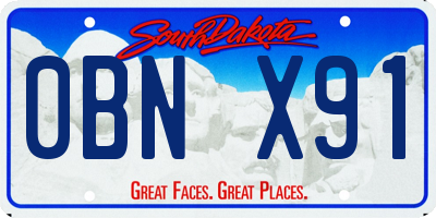 SD license plate 0BNX91